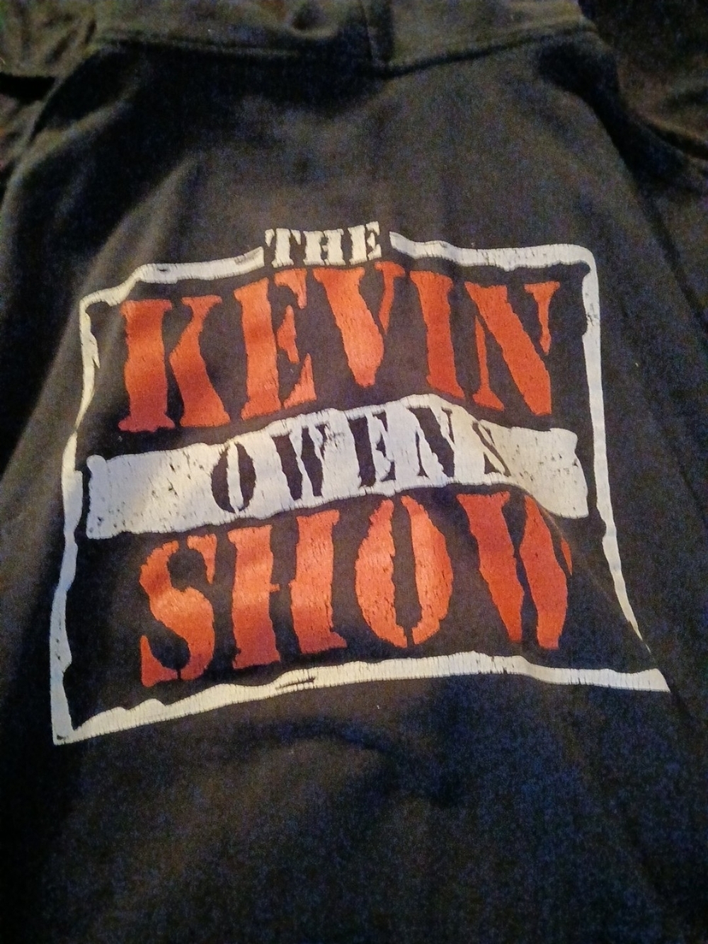Kevin Owen Show Zip Up Hoodie - Black with Red & White Print See Pics